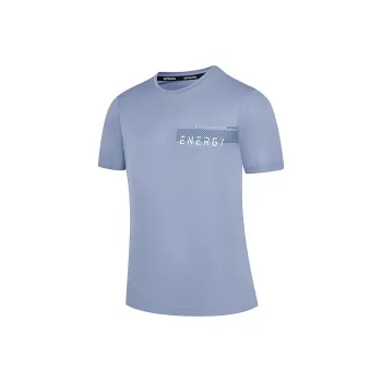 QIAODAN T Shirt Men's Soft Gray Blue