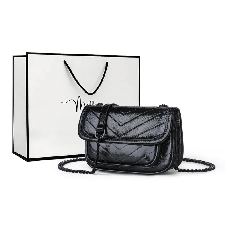 MILLIE'S Cow Leather Underarm Shoulder Bag, Crossbody Bag, Messenger Bag Women's Black/Silver-0