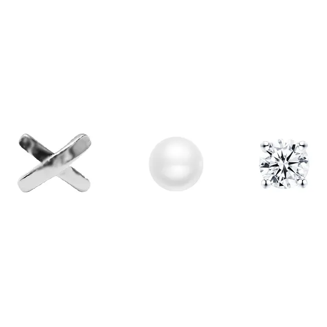 WANBAOYUANZHUBAO Silver 925 Stud Earrings Women's-0