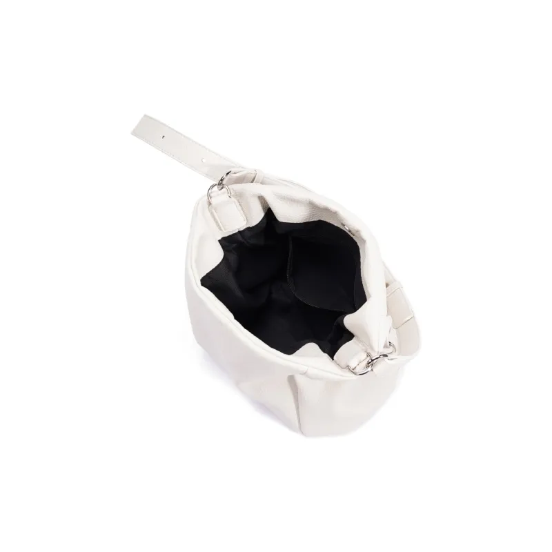 Dubaolu Synthetic Leather Bucket Bag, Shoulder Bag Medium Size Women's Black/Ecru-11