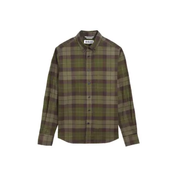 AIGLE Flanel Check Long Sleeve Shirt Men's