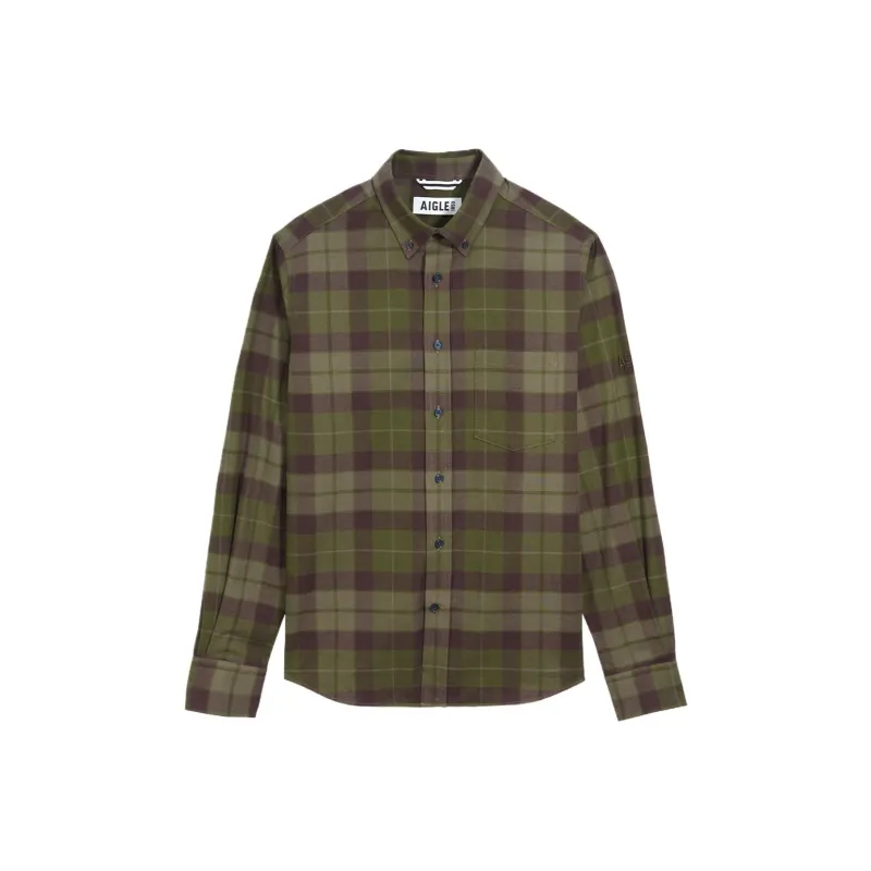 AIGLE Flanel Check Long Sleeve Shirt Men's-0
