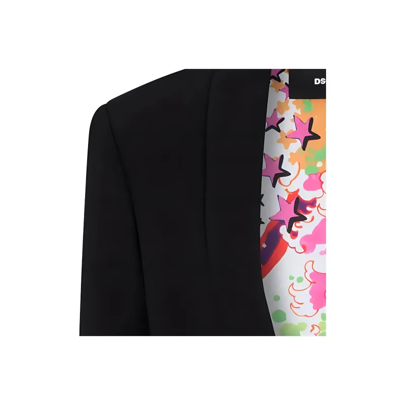 DSQUARED 2 Logo Plaque Long Sleeved Cropped Blazer-2