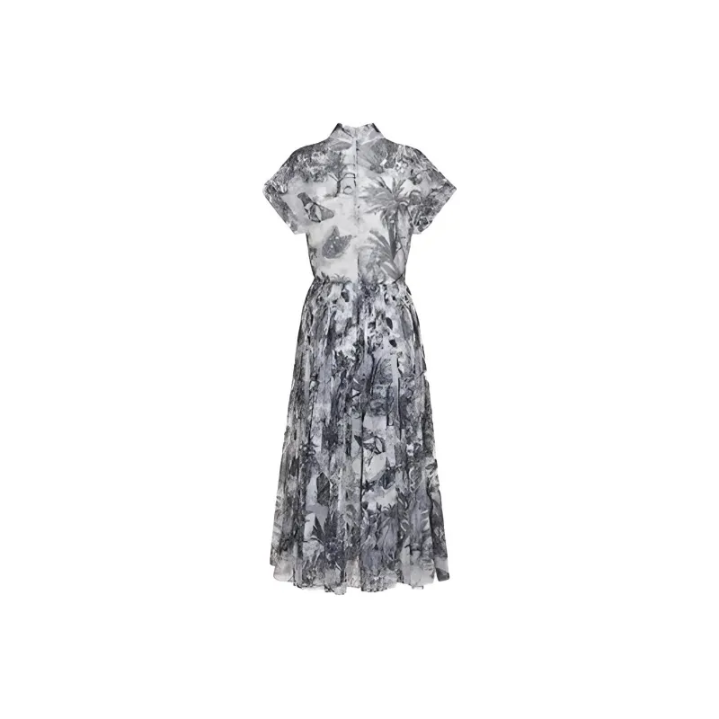 DIOR Quarterly New Products Short-Sleeved Dresses Women's White-1