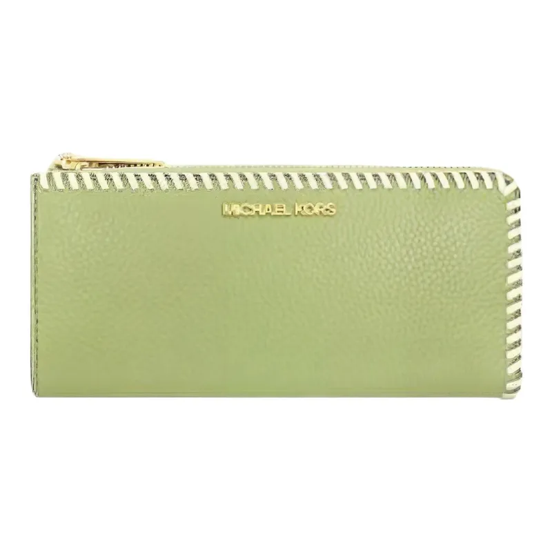 MICHAEL KORS Jet Set Travel Leather Wallet Women's Sage Green-0
