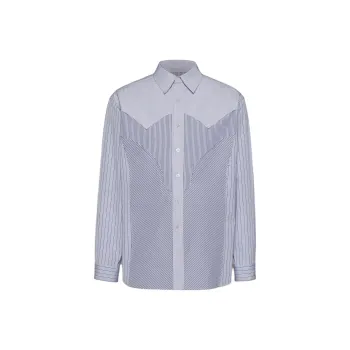 Maison Margiela Panelled Striped Button Up Shirt