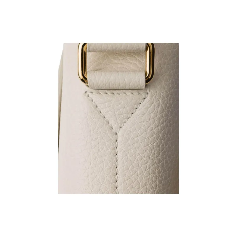 PRADA Calfskin Shoulder Bag Small Size Women's White-4