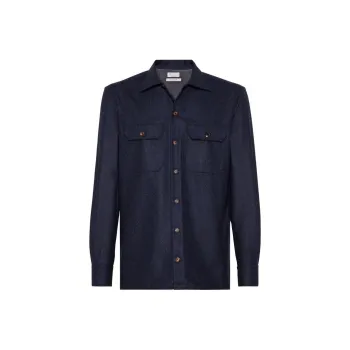 Brunello Cucinelli Flap Pocket Long Sleeved Overshirt