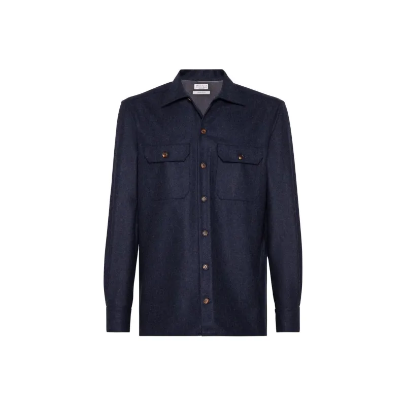 Brunello Cucinelli Flap Pocket Long Sleeved Overshirt-0