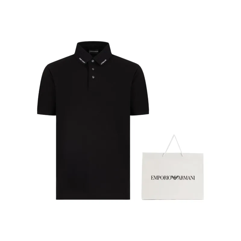 EMPORIO ARMANI Jersey Polo Shirt With Logo Collar-1