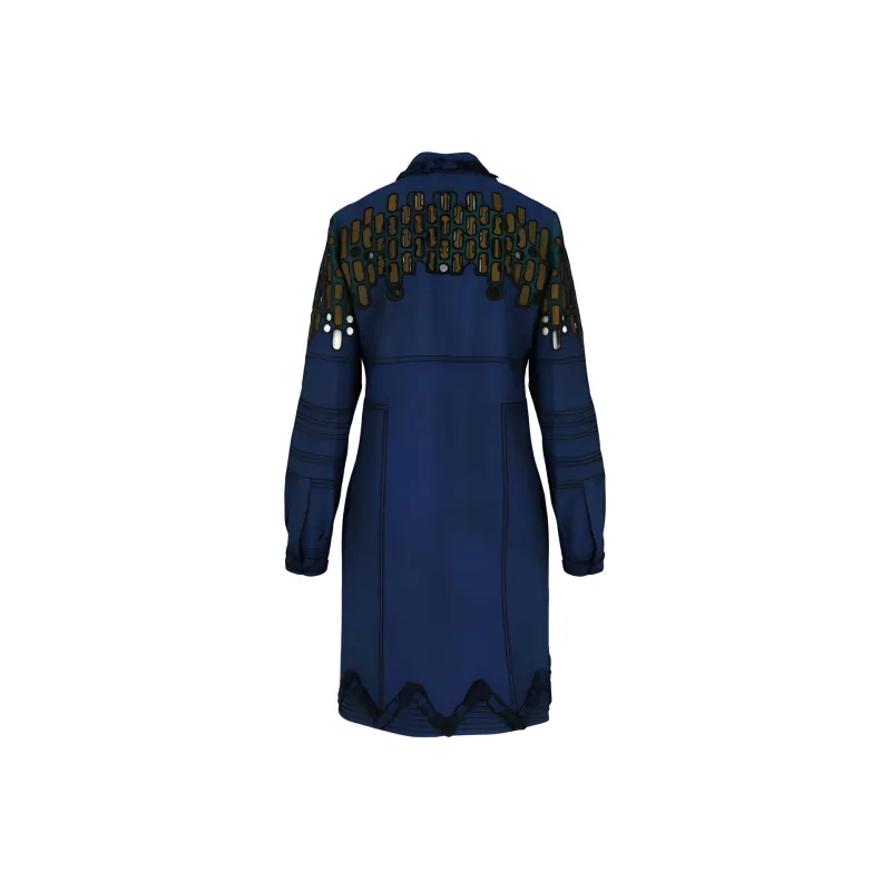 Bottega Veneta Long Sleeved Dresses Women's Blue-1