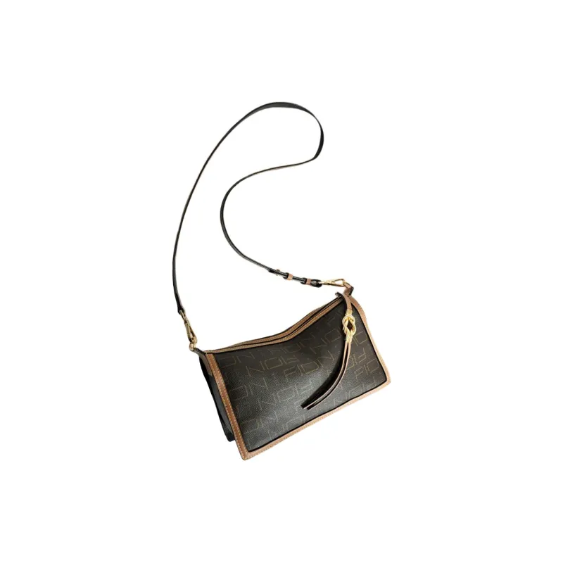 FION Artificial Leather Crossbody Bag Women's Dark Coffee-4
