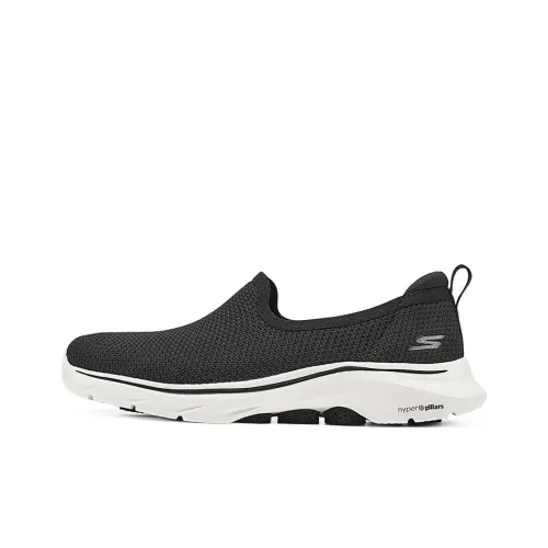 Skechers GO WALK 7 Breathable Lightweight Low Top Casual Shoes Women's Black White