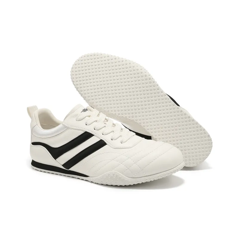 MILLIE'S Abrasion Resistant Low Top Skateboard Shoes Men's White Black-4