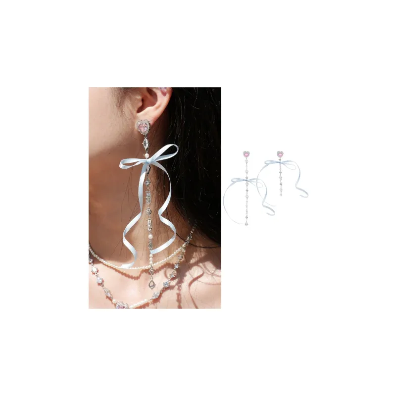 PARANOID PUPPY Heart Fringe Earrings Women's-7
