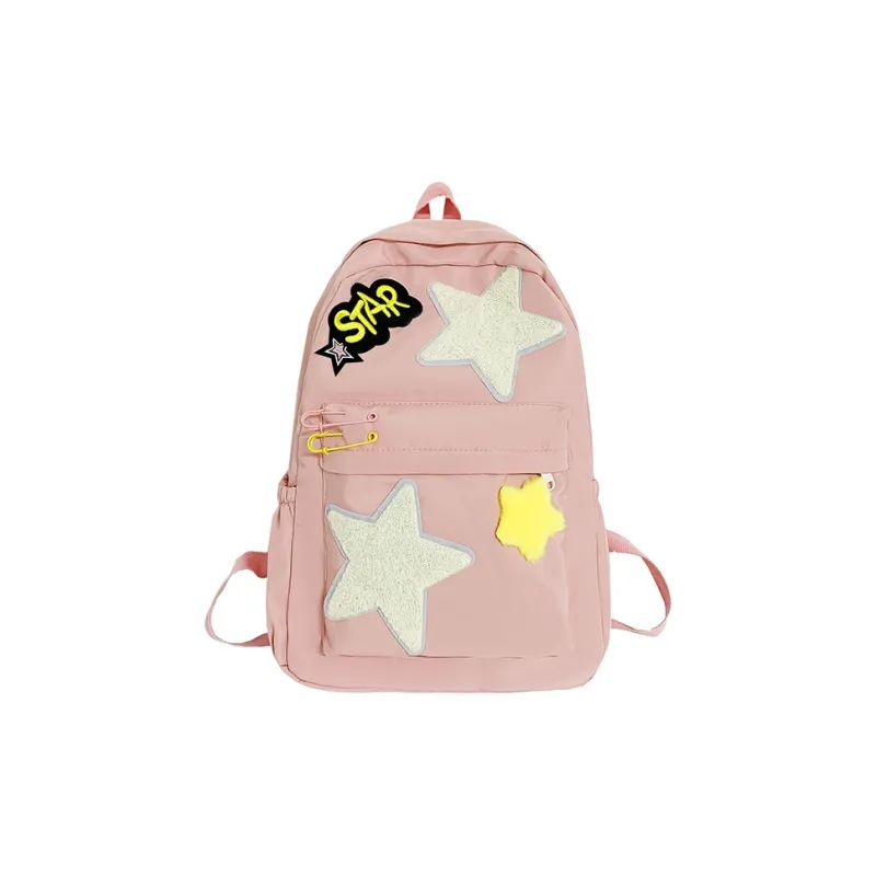 HCXK Composite Cloth Backpack Women's Yellow/Green/Pink-9