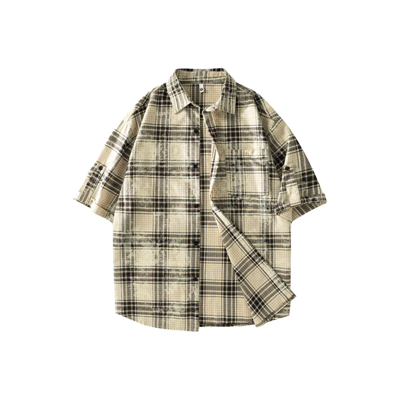 ACUOD BY CHANU Premium Versatile Lapel Plaid Shirt Coat Unisex-3