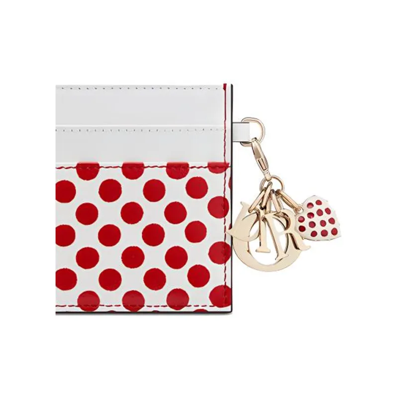 DIOR Lady Dior Cow Leather Card Holder Card Holder Women's Red White-3