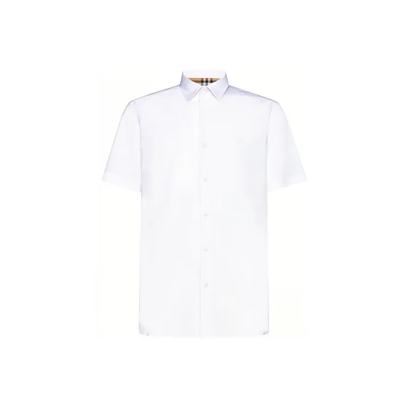 Burberry Logo Embroidered Short Sleeved Shirt-0