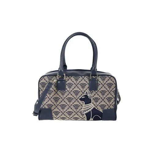 The British Museum Fabric, Synthetic Leather Boston Bag, Shoulder Bag, Crossbody Bag, Handbag Women's Jacquard