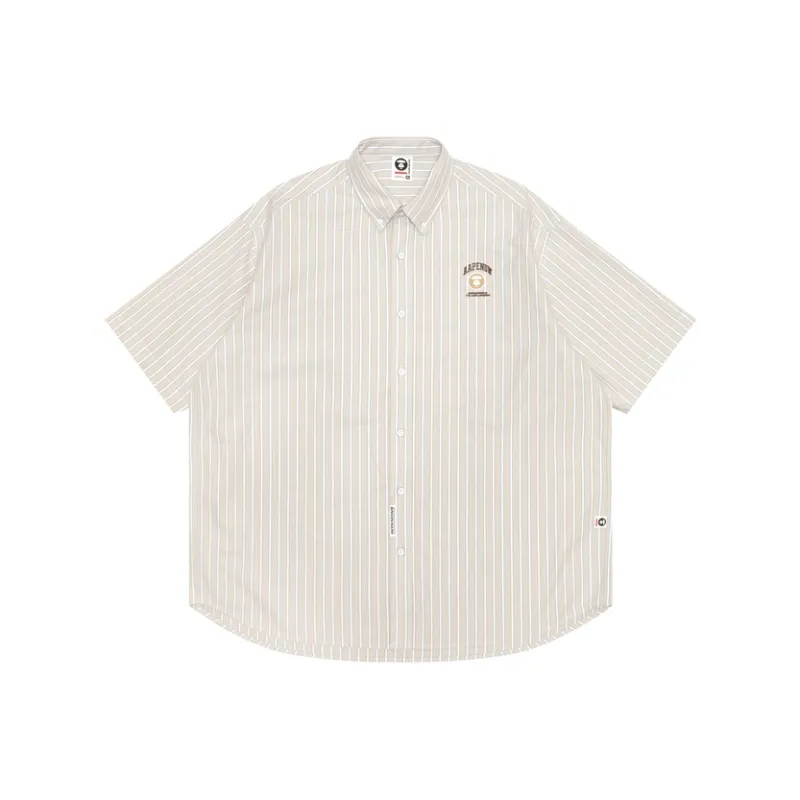 Aape By *A Bathing APE® Aapenow Moonface logo Striped Shirt-0
