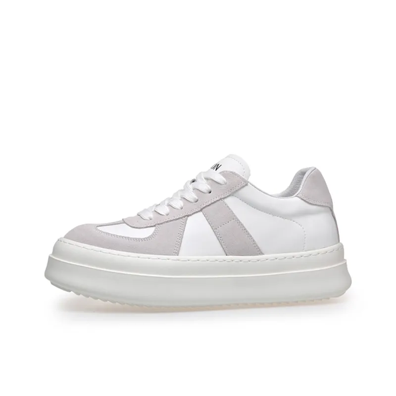 PT'SON Abrasion Resistant Lightweight Height Increasing Low Top Casual Shoes Men's Gray-0