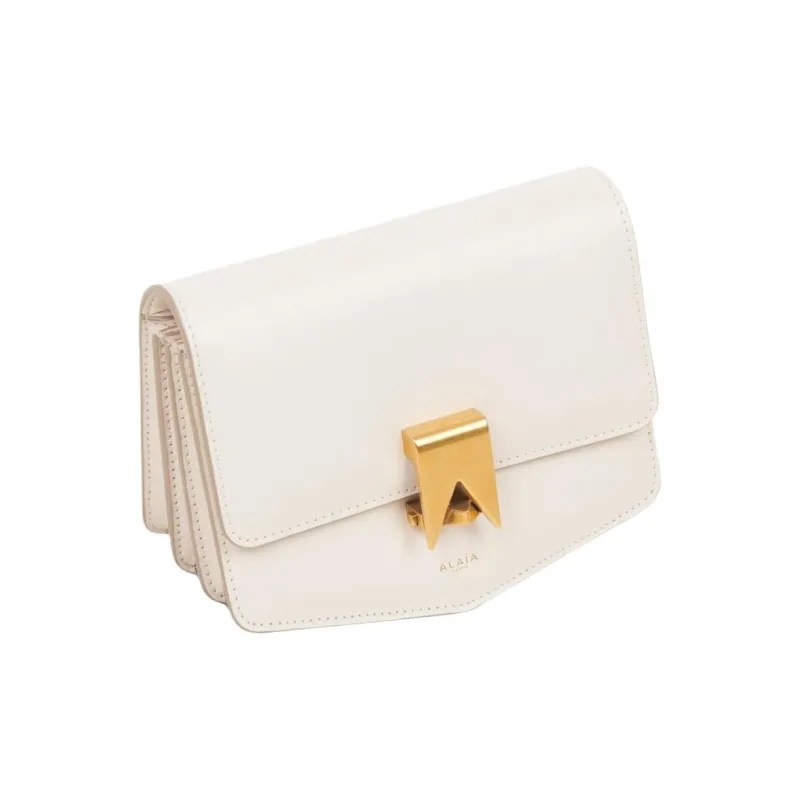 Alaia Calfskin Shoulder Bag, Crossbody Bag Trumpets Women's Ivory-1