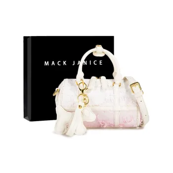 MACKJANICE Polyurethane Handbag Women's Fringe Gradient Pink/Fringe White