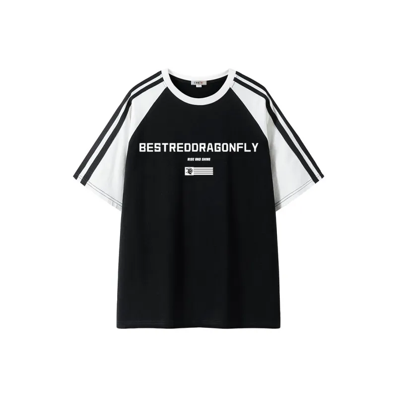 RED DRAGONFLY T Shirt Unisex Black & White-0