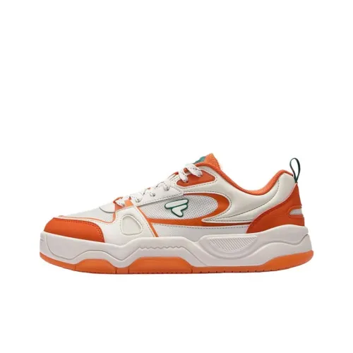FILA FUSION BANK III Anti Slip Wear Resistant Low Top Skateboard Shoes Men's White Orange