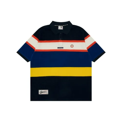 Aape Logo patch Striped Polo Shirt