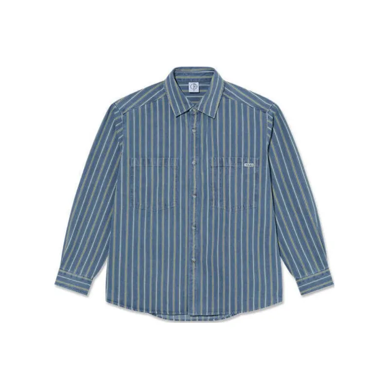POLAR SKATE CO SS25 Denim Shirt Unisex Blue Yellow-0