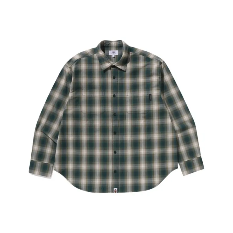 Bape Ombre Check College Relaxed Fit Shirt-0