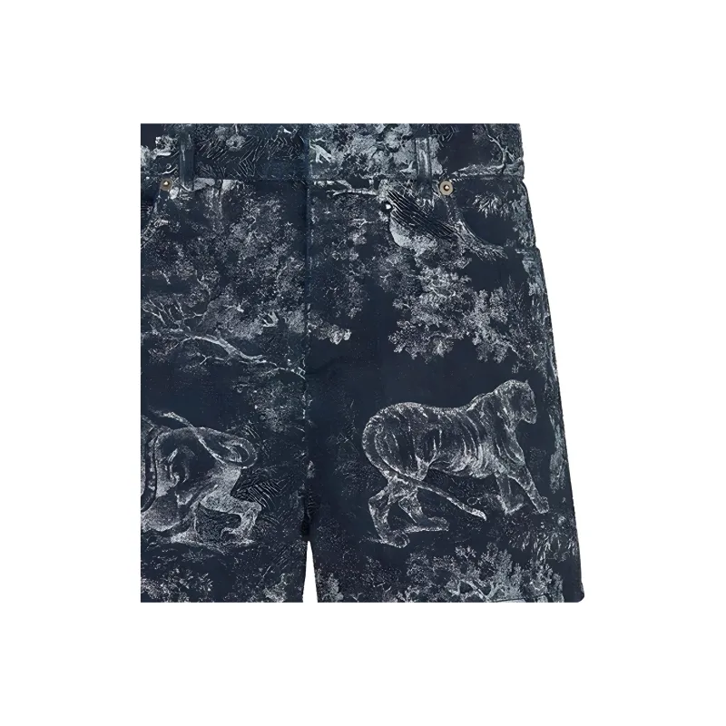 DIOR Quarterly New Products Denim Shorts Women's Dark Blue-3