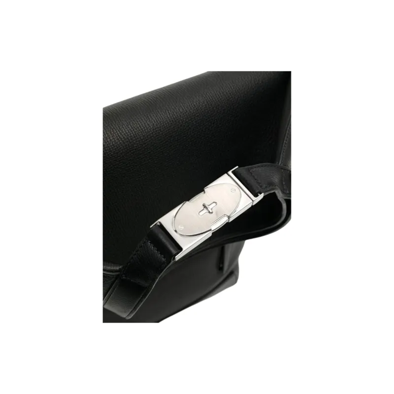 Mulberry Calfskin Shoulder Bag, Crossbody Bag Tubas Men's Black-2