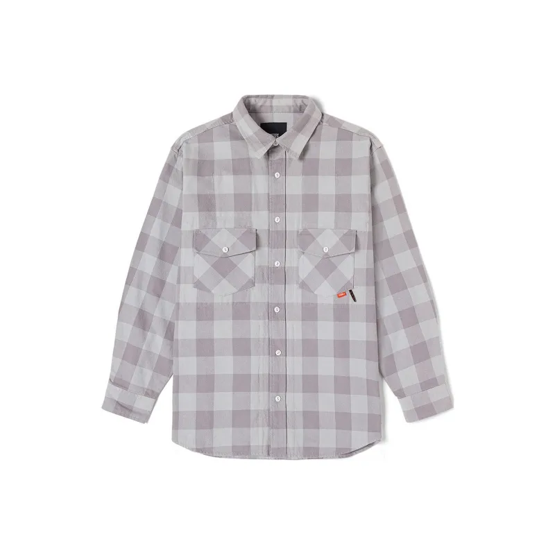 Vans Shirts Unisex Gray Plaid-0