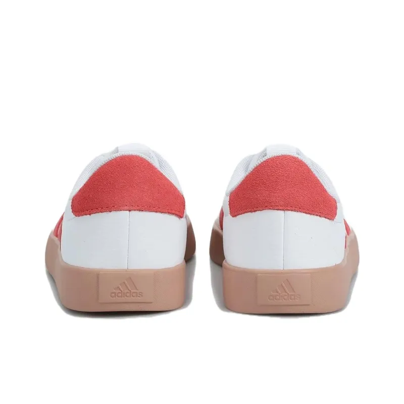 Adidas VL COURT 3.0 Anti Slip Wear Resistant Low Top Skateboard Shoes Women's White Red-4