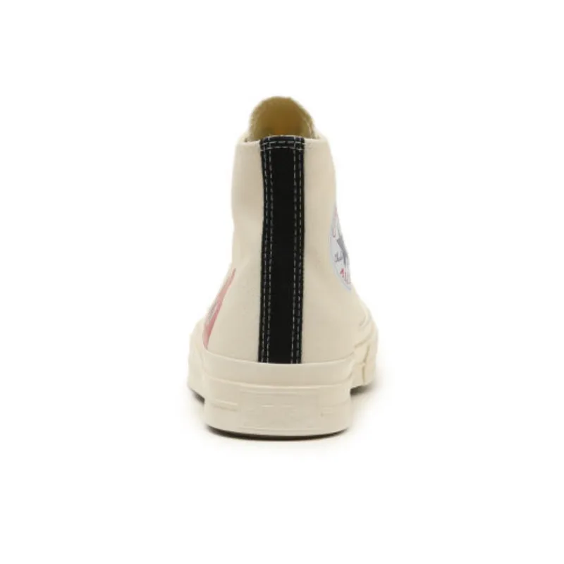 CDG Play All Star Heart Print Balance Abrasion Resistant Slip Resistant High Top Canvas Shoes Unisex-9