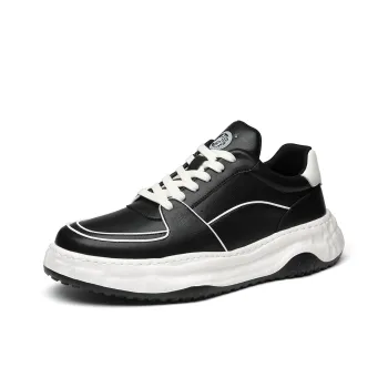 HD Slip Resistant Waterproof Abrasion Resistant Height Increasing Low Top Skateboard Shoes Men's Black