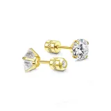 Gold-Iridescent Star Stud Earrings (3MM)