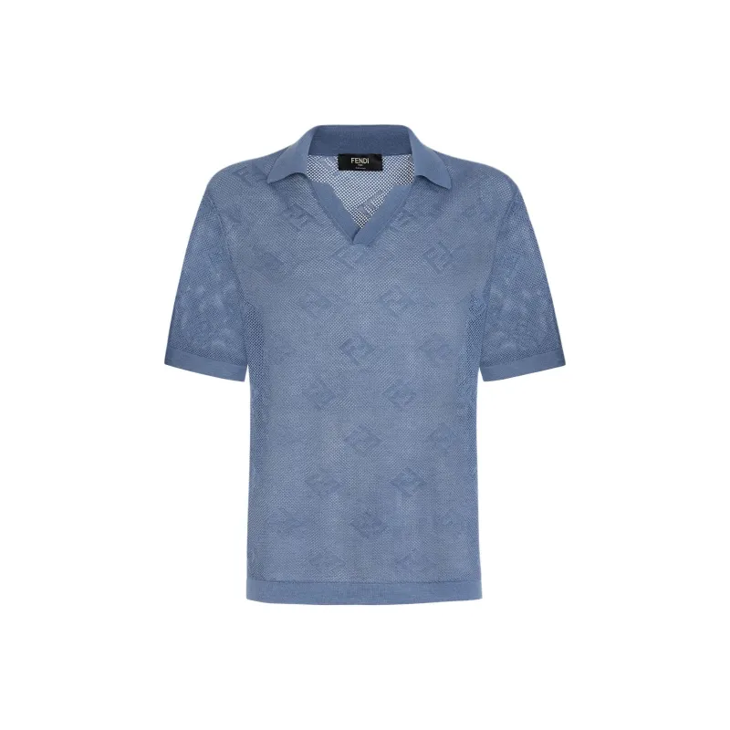 FENDI Open-knit Polo Shirt-0