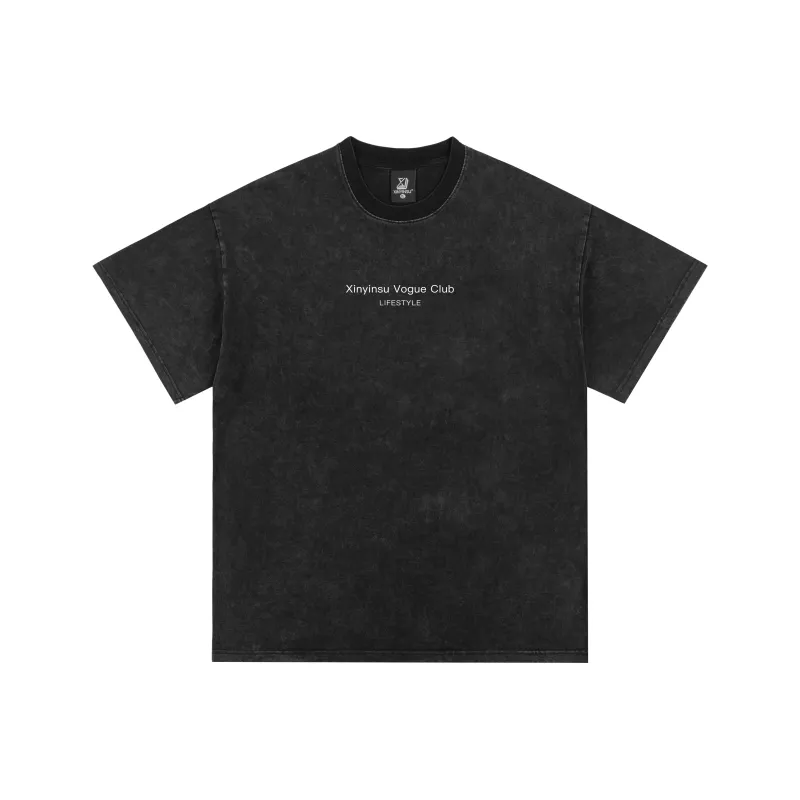 XINYINSU T Shirt Unisex Faded Black-0