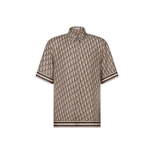 DIOR Oblique Short Sleeved Shirt Shirt Men's Brown