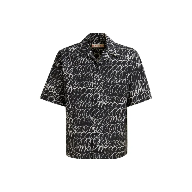 MARNI Boxy Fit Tropical Bowling Shirt-0