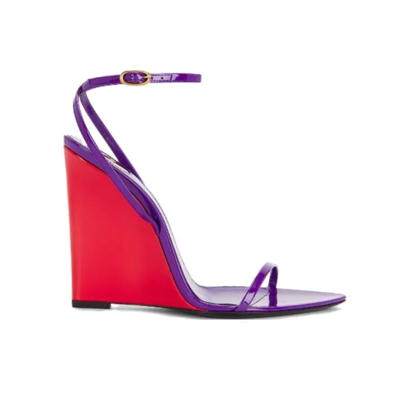 SAINT LAURENT May One Strap Sandals 11cm Women's Purple-1