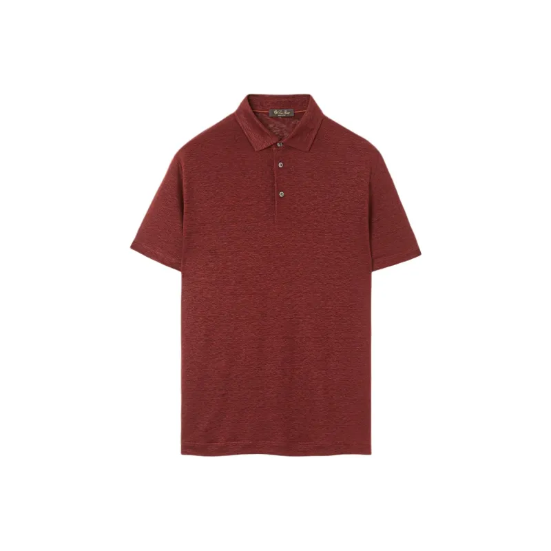 Loro Piana SS25 Polo Shirt Men's Dark Chestnut-0