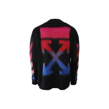 OFF WHITE Brushed Mohair Diag Arrows Logo Knit Sweater