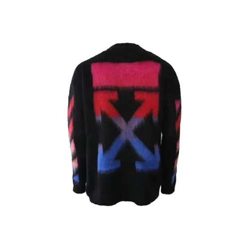 OFF WHITE Brushed Mohair Diag Arrows Logo Knit Sweater