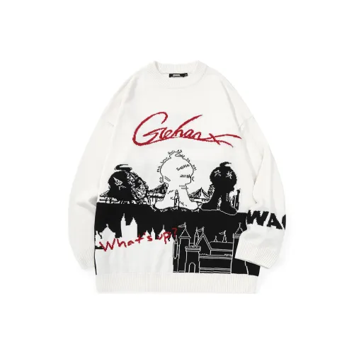 GENANX Sweaters Unisex White