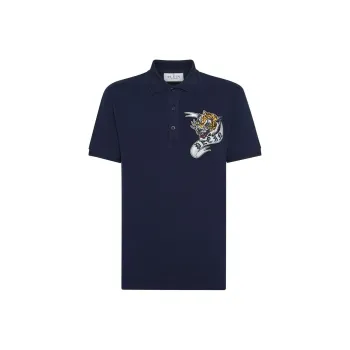 PHILIPP PLEIN Tattoo print Cotton Polo Shirt